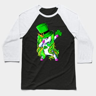 Dabbing Unicorn St Patricks Day Shamrock Baseball T-Shirt